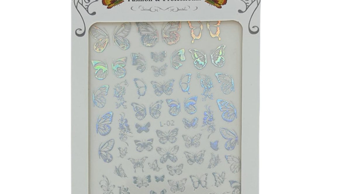 A1202-Sticker Mariposa, Plateado