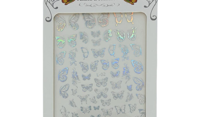 A1202-Sticker Mariposa, Plateado