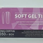 A2445-SOFT GEL TIPS, LONG COFFIN; 550 PZS