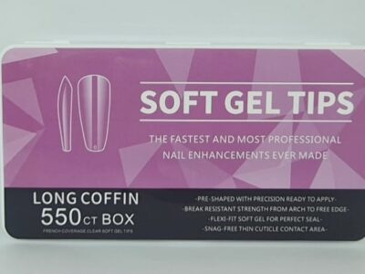 A2445-SOFT GEL TIPS, LONG COFFIN; 550 PZS