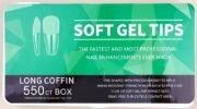 A2445-SOFT GEL TIPS, LONG COFFIN; 550 PZS