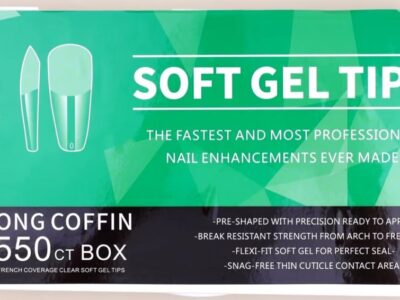 A2445-SOFT GEL TIPS, LONG COFFIN; 550 PZS