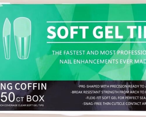 A2445-SOFT GEL TIPS, LONG COFFIN; 550 PZS