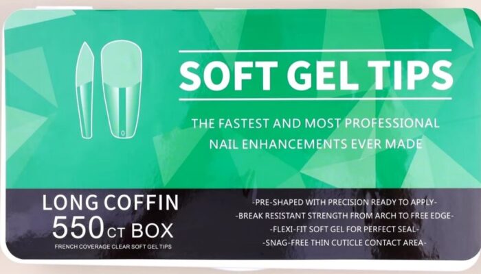 A2445-SOFT GEL TIPS, LONG COFFIN; 550 PZS